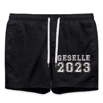 Geselle 2023 Gesellenprüfung - Badeshorts - Schwarz - Vorne - AI Model Male 185 light (185cm)