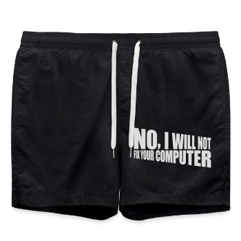not fix your computer - Swim Trunks - black - Front - AI Model Male 185 light (185cm)