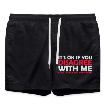 you disagree with me - Swim Trunks - black - Front - AI Model Male 185 light (185cm)