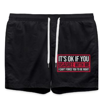 you disagree with me - Swim Trunks - black - Front - AI Model Male 185 light (185cm)
