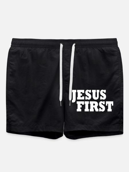 Jesus first - Short de bain - noir