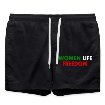 Women life freedom - Badeshorts - Schwarz - Vorne - AI Model Male 185 light (185cm)