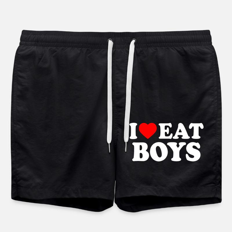 I love eat boys - Short de bain - noir