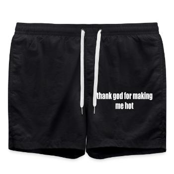thank god for making me hot - Badeshorts - Schwarz - Vorne - AI Model Male 185 light (185cm)