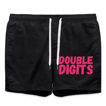 Cadeau de 10e anniversaire, 10 ans, pour garçons et filles - Short de bain - noir - Devant - AI Model Male 185 light (185cm)