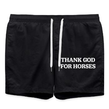 Cheval - Short de bain - noir - Devant - AI Model Male 185 light (185cm)