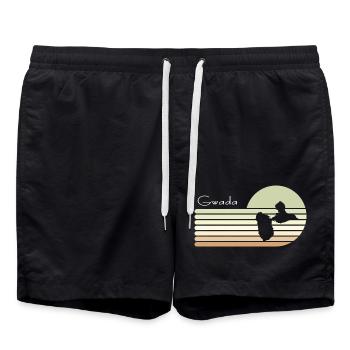 Schöne Geschenkidee Karte von guadeloupe 971 gwada - Badeshorts - Schwarz - Vorne - AI Model Male 185 light (185cm)
