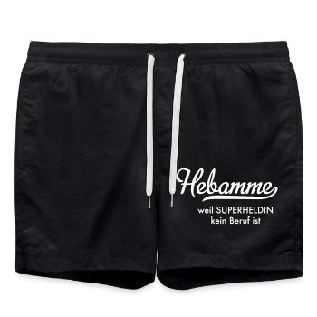 Hebamme - Badeshorts - Schwarz - Vorne - AI Model Male 185 light (185cm)