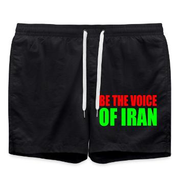 Be the voice of iran - Swim Trunks - black - Front - AI Model Male 185 light (185cm)