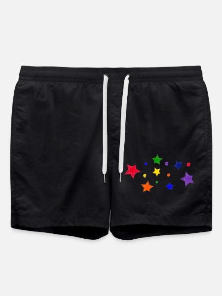 Stars and bubbles - Swim Trunks - black