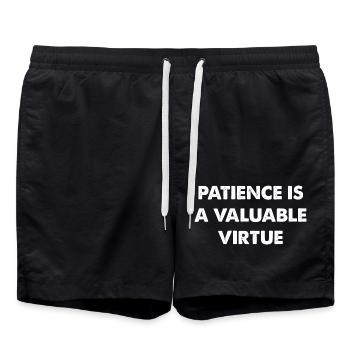 La patience est une vertu précieuse - Short de bain - noir - Devant - AI Model Male 185 light (185cm)