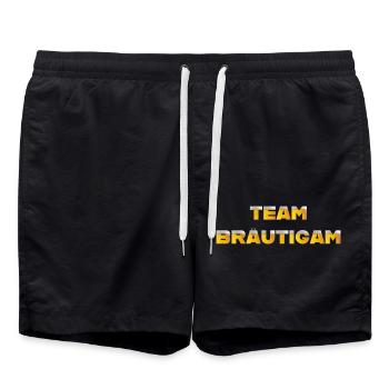 Team Bräutigam - Badeshorts - Schwarz - Vorne - AI Model Male 185 light (185cm)