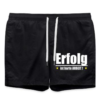 Erfolg ist harte Arbeit - Badeshorts - Schwarz - Vorne - AI Model Male 185 light (185cm)