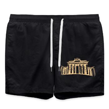 Porte de Brandebourg de Berlin - Short de bain - noir - Devant - AI Model Male 185 light (185cm)