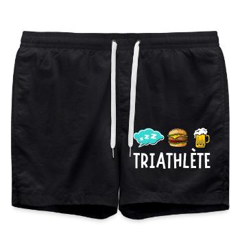 Dormir manger boire une bière triathlète - Short de bain - noir - Devant - AI Model Male 185 light (185cm)
