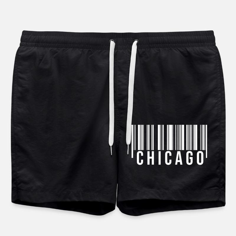 Chicago Barcode1 - Swim Trunks - black