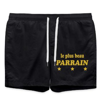 Le plus beau PARRAIN - Short de bain - noir - Devant - AI Model Male 185 light (185cm)