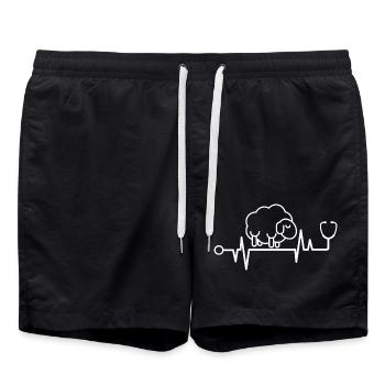 Herzschlag von Schafen - Badeshorts - Schwarz - Vorne - AI Model Male 185 light (185cm)