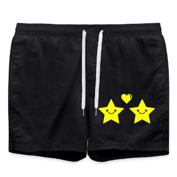 Star Love - Swim Trunks - black - Front - AI Model Male 185 light (185cm)