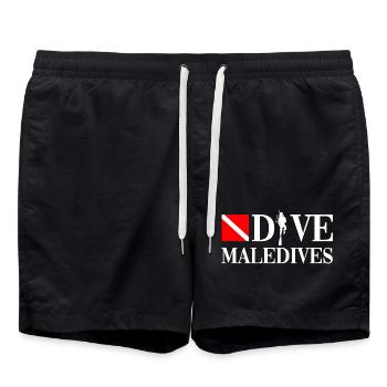 Plongée - Maldives - Plongeur - Plongeur - Plongée sous-marine - Short de bain - noir - Devant - AI Model Male 185 light (185cm)