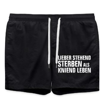 MIEUX VAUT MOURIR DEBOUT QUE DE VIVRE À GENOUX - Short de bain - noir - Devant - AI Model Male 185 light (185cm)