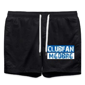 Clubfan Magdeburg Football - Swim Trunks - black - Front - AI Model Male 185 light (185cm)