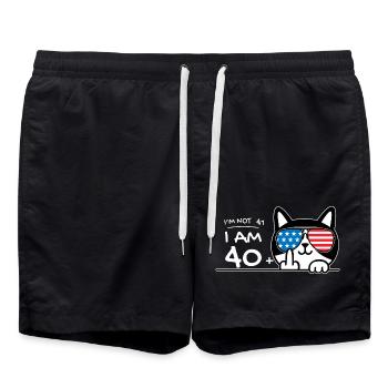 Je n’ai pas 41 ans, j’ai 40 ans plus 1 majeur Cat Flip - Short de bain - noir - Devant - AI Model Male 185 light (185cm)