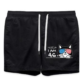 Je n’ai pas 47 ans, j’ai 46 ans plus 1 majeur Cat Flip - Short de bain - noir - Devant - AI Model Male 185 light (185cm)