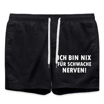 Ich bin nix für schwache Nerven lustige Sprüche - Badeshorts - Schwarz - Vorne - AI Model Male 185 light (185cm)