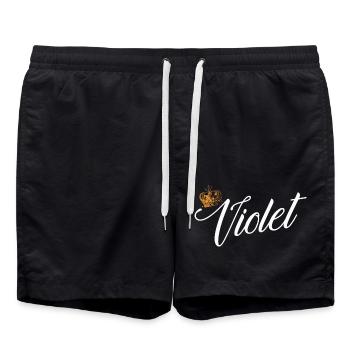 Violet Nom pour les femmes Enfants Tout-petits - Violet - Short de bain - noir - Devant - AI Model Male 185 light (185cm)