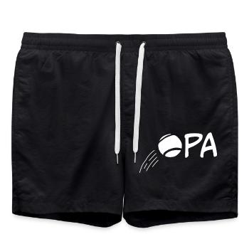 Opa Tennis Spielen Tennisspieler - Badeshorts - Schwarz - Vorne - AI Model Male 185 light (185cm)