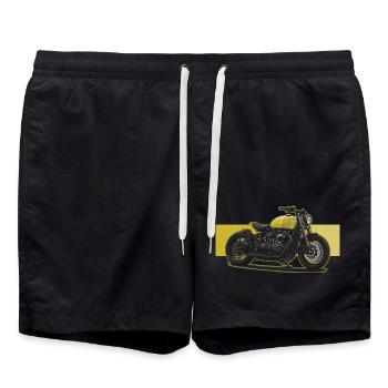 Bobber // Custom // Motorcycle - Swim Trunks - black - Front - AI Model Male 185 light (185cm)