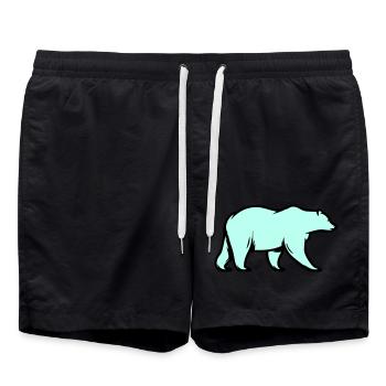 Polar bear - Swim Trunks - black - Front - AI Model Male 185 light (185cm)