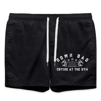 Down Bad Crying à la salle de sport - Short de bain - noir - Devant - AI Model Male 185 light (185cm)