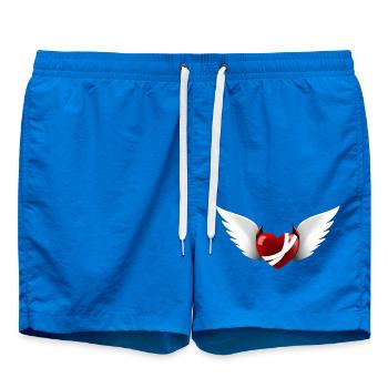 Devil's Heart with Angel Wings - Swim Trunks - cobalt blue - Front