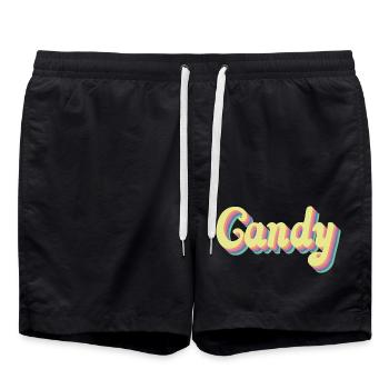 CANDY vintage design - Badeshorts - Schwarz - Vorne - AI Model Male 185 light (185cm)
