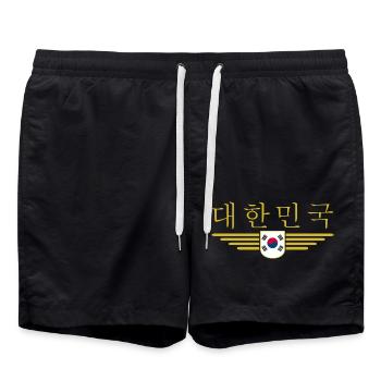 J’aime la Corée du Sud Design T-shirt Outfit - Short de bain - noir - Devant - AI Model Male 185 light (185cm)