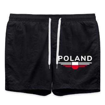J’aime la Pologne, T-shirt design de style élégance - Short de bain - noir - Devant - AI Model Male 185 light (185cm)