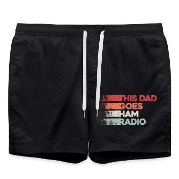 Papa geht voll auf Ham Radio ab! - Badeshorts - Schwarz - Vorne - AI Model Male 185 light (185cm)