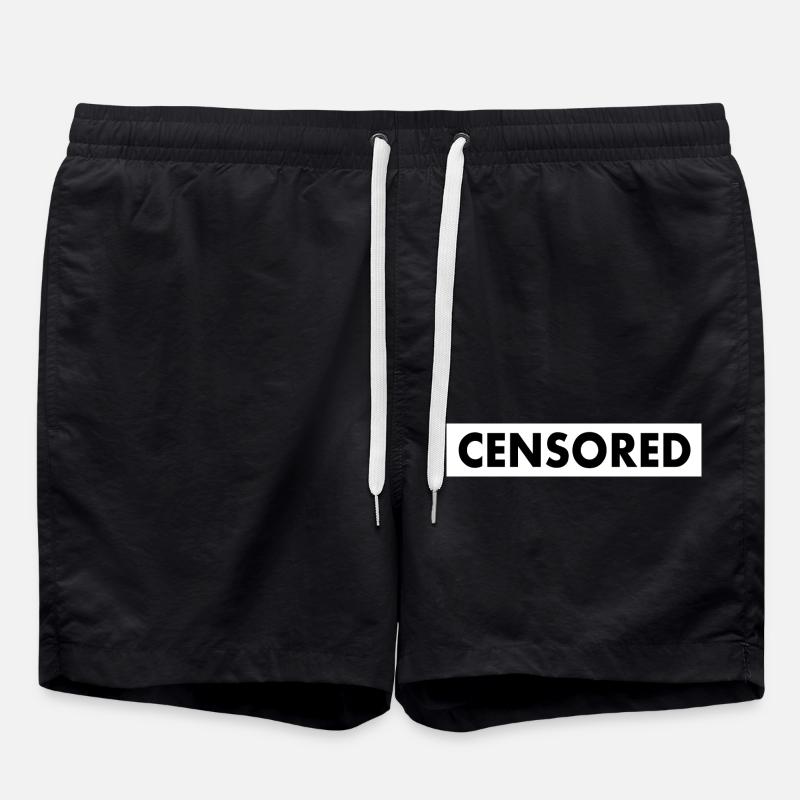 censored - Swim Trunks - black