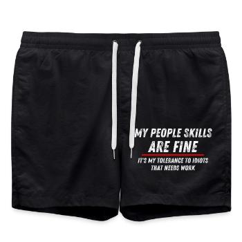 My People Skills Are Fine It s My Tolerance - Short de bain - noir - Devant - AI Model Male 185 light (185cm)