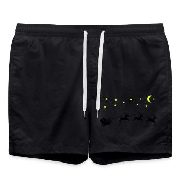 Santa Claus Christmas Sleigh - Swim Trunks - black - Front - AI Model Male 185 light (185cm)