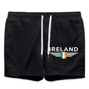 I Love Ireland Elegance Style Design T-Shirt - Swim Trunks - black - Front - AI Model Male 185 light (185cm)