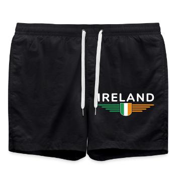 I Love Ireland Elegance Style Design T-Shirt - Swim Trunks - black - Front - AI Model Male 185 light (185cm)