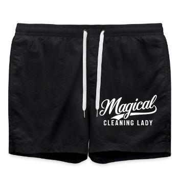 Pour les professionnels du nettoyage humoristiques - Short de bain - noir - Devant - AI Model Male 185 light (185cm)