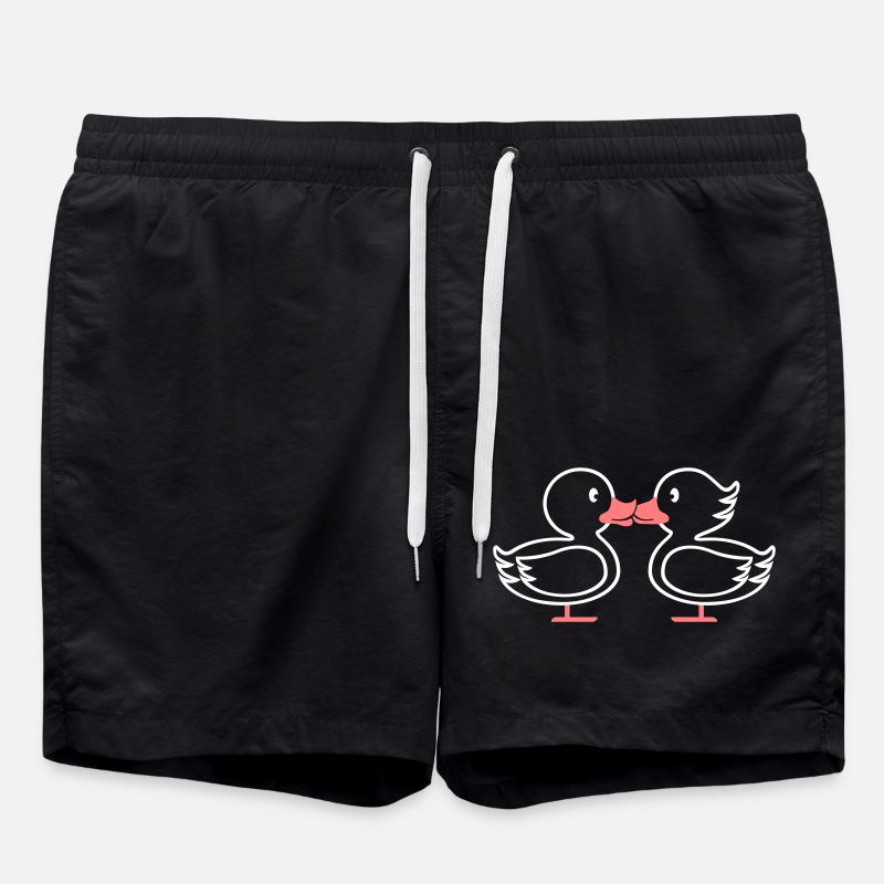 Enten Kuss Linie - Badeshorts - Schwarz