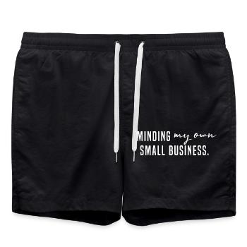 Minding My Own Small Business - Swim Trunks - black - Front - AI Model Male 185 light (185cm)