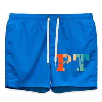 Heartbeat retro physical therapist - Swim Trunks - cobalt blue - Front