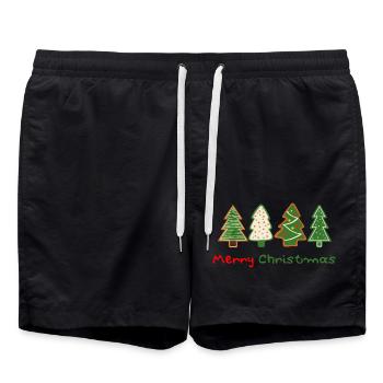 Merry Christmas 4 tree - Badeshorts - Schwarz - Vorne - AI Model Male 185 light (185cm)