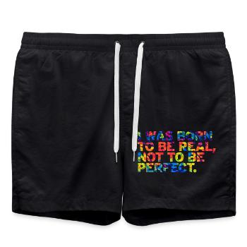 Be original vector design symbol retro quote label - Swim Trunks - black - Front - AI Model Male 185 light (185cm)